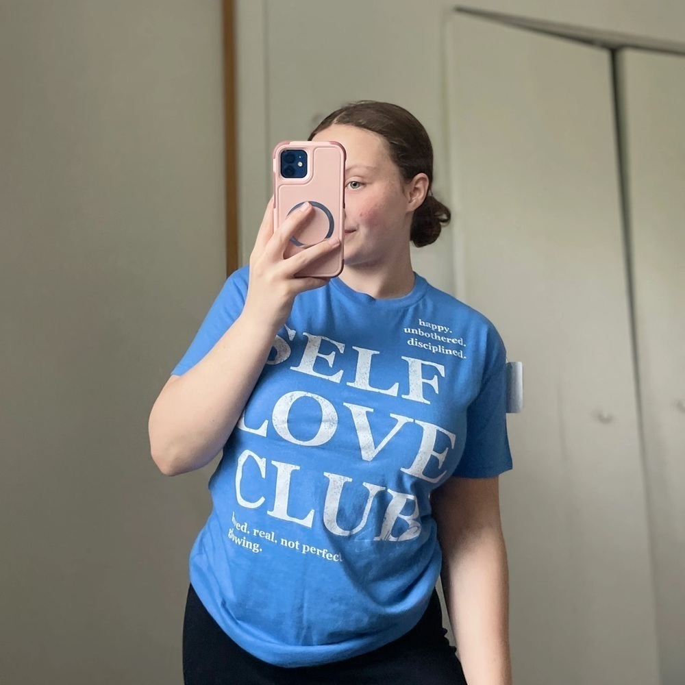 NEW Grayson Threads Women's Blue Self Love Club Graphic T-Shirt Size 2XL (L) - Picture 2 of 4
